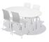 Pisa Matgrupp, vit 160 cm + 4st stolar, Modernt matbord med 4 st matchande stolar