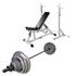 Bänk, ställning & skivstångsset 135 kg, Järn