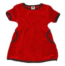 Bild Småfolk - Röd velourklänning