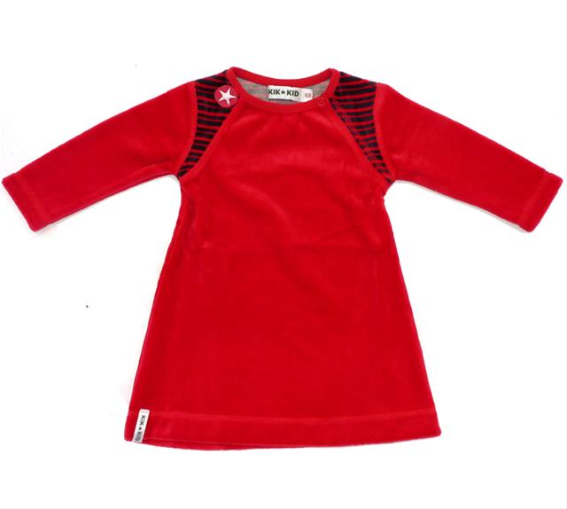 Bild KIK KID--Röd velouklänning storlek 104
