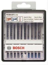 Bild Bosch 10-delars Robust Line Wood & Metal-sticksågsbladsats T-skaft