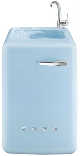 Bild Smeg Tvättmaskin med inbyggd tvättho LBL16 Ljusblå - Smeg