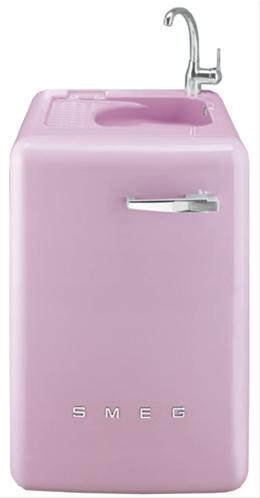 Bild Smeg Tvättmaskin med inbyggd tvättho LBL16 Rosa