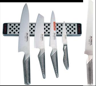 Bild Global Knivset med G-2, GS-5, GS-11, GS-38 samt knivlist 31 cm+Brödkniv G9 - Global G251138/M30+G9