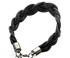 Svart flätat läderarmband