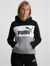 Bild Puma, ESS+ COLORBLOCK HOODIE FL B, Svart, Huvtröjor/Hoodies till Tjej, 152 cm