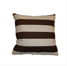 Bild Prydnadskudde med bruna ränder mellan, Modern prydnadskudde