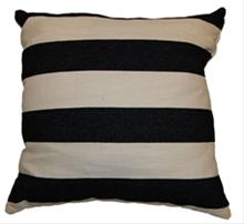 Bild Prydnadskudde med svarta ränder stor, Modern prydnadskudde
