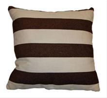 Bild Prydnadskudde med bruna ränder stor, Modern prydnadskudde