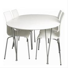 Bild Pisa Matgrupp, vit 220 cm + 6st stolar, Modernt matbord med 6st matchande stolar