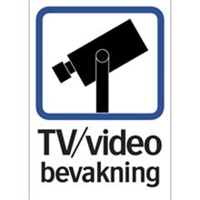 Bild Plastskylt TV/Video-bevakning, A4-storlek