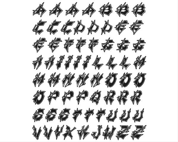 Bild Tribal Bokstäver - Dekalkarta