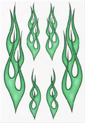 Bild Flames Gröna - Stickers
