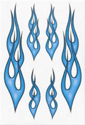 Bild Flames Blå - Stickers