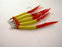 Bild Sölvkroken Gummimakk gul/röd 8/0 i 5-pack