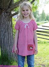 Bild Pippi Långstrump tunika, Röd/Vit rutig