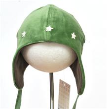 Bild Grön velourmössa med 3 stjärnor-- KIK KID