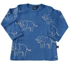Bild ida.T--Blå långarmad T-shirt med elefanter