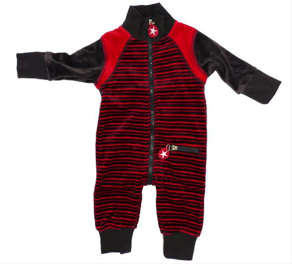 Bild KIK KID--Grå/röd veloursuit