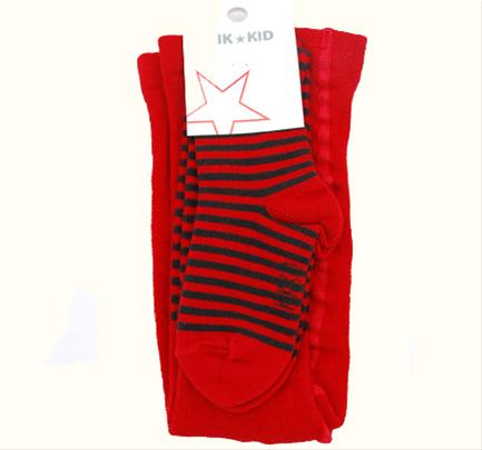 Bild KIK KID--Röd och grå randiga strumpbyxor