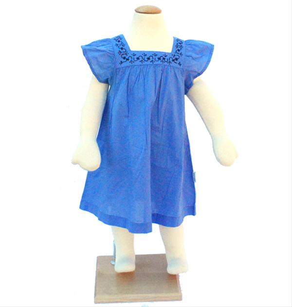 Bild Mini a ture--Blå  sommarklänning med broderi storlek 98