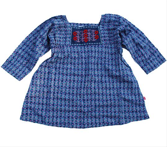 Bild MinyMo--Blå rutig klänning