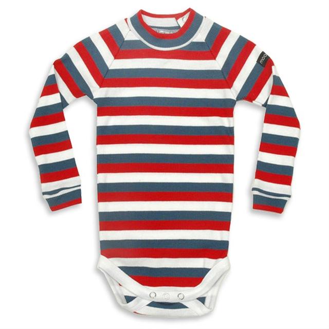 Bild Moonkids- Röd- blå- och vitranderandig body