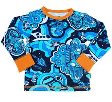 Bild Plastisock-T-shirt Rymden Blå