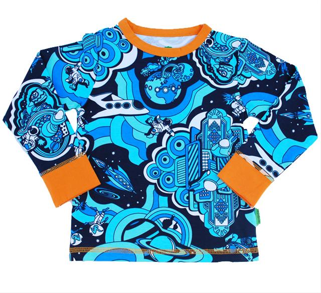 Bild Plastisock-T-shirt Rymden Blå