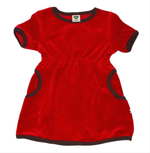 Bild Småfolk - Röd velourklänning