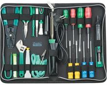 Bild VerktygsvÃ¤ska med mejslar, lÃ¶dkolv, krimptÃ¥ng, IC-tÃ¥ng mm 