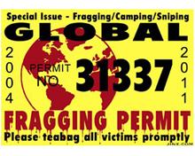 Bild Fragging Permit - KlistermÃ¤rke 