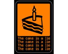Bild The cake is a lie - KlistermÃ¤rke 