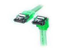 Bild SATA2 (with lock) cable - 1x90deg - UV Green - 50cm 