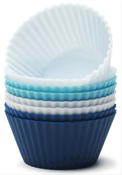 Bild Muffinsformar Silikon 8 pack Blå mix