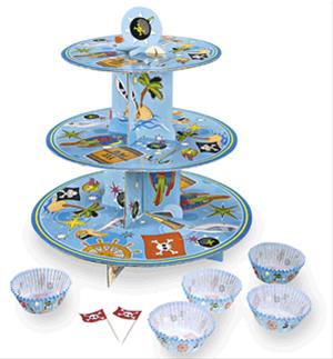 Bild Blått Cup cake kit med pirat tema