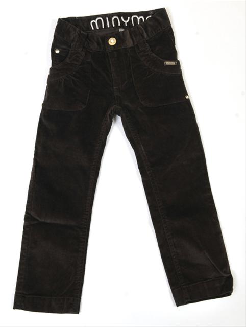 Bild MinyMo - Bruna sammetsbyxor med diamantknapp storlek 122