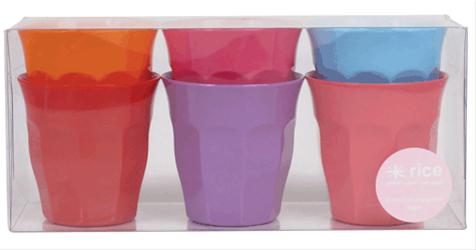 Bild Rice 6-pack mini melaminmuggar sunkissed colours
