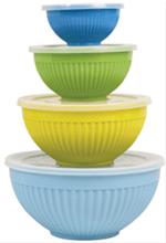 Bild Rice Skålar med lock Tuquoise/Yellow  4 delars set