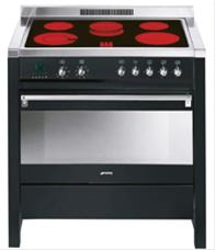 Bild Smeg Spis 90 cm Opera A1CA-6 Glaskeramikhäll Antracit