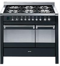 Bild Smeg Spis 120 cm Opera CS120A-6 Dubbelugn Gashäll med Elektrisk  Plåt, Antracit