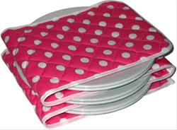Bild Tallriksvärmare 12 tallrikar Prickar Rosa