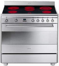 Bild Smeg Spis 90 cm SCD91CMX5 Glaskeramikhäll Rostfritt - Smeg