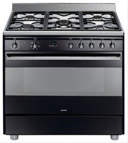 Bild Smeg Spis 90 cm SCB91MFN5 Gashäll Svart - Smeg