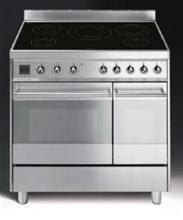 Bild Smeg Spis 90 cm CE92IMX Dubbelugn Induktionshäll Rostfritt - Smeg