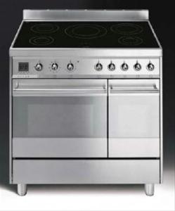 Bild Smeg Spis 90 cm CE92IMX Dubbelugn Induktionshäll Rostfritt - Smeg