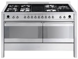 Bild Smeg Spis 150 cm Opera CS150-6 Dubbelugn Gashäll Rostfritt - Smeg