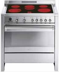 Bild Smeg Spis 90 cm Opera A1C-6 Glaskeramikhäll Rostfritt - Smeg