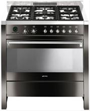 Bild Smeg Spis 90 cm Opera CS19N-6 Gashäll Högblank Svart - Smeg