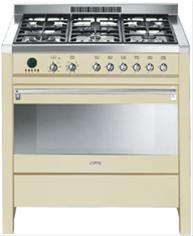 Bild Smeg Spis 90 cm Opera CS19P-6 Gashäll Creme - Smeg
